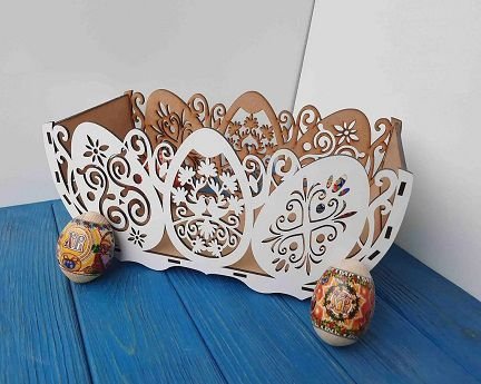 Laser Cut Easter Treasure Basket for Eggs and Chocolates