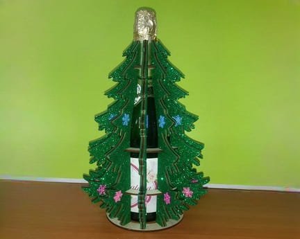 Laser Cut Wine Bottle Holder Christmas Tree