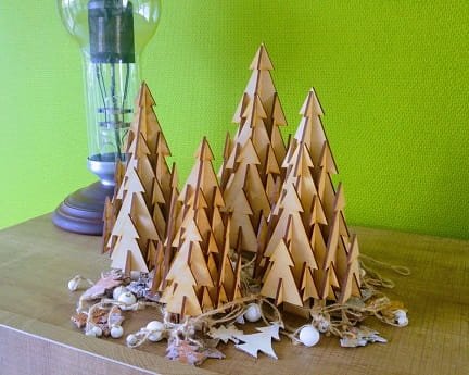 Laser Cut Wooden 3D Christmas Trees Collection