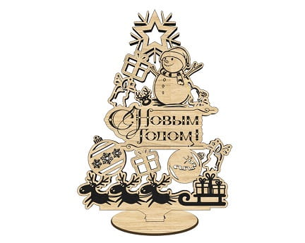 Laser Cut Wooden Christmas and New Year Decoration