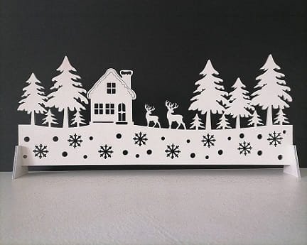 Laser Cut Winter Scene Christmas Decoration for Window