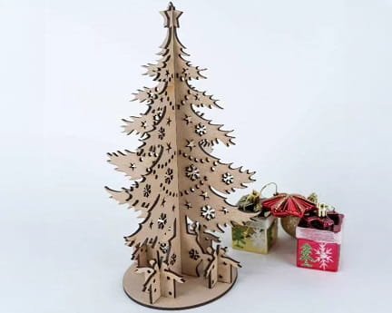 Laser Cut Wooden Christmas Tree Decor