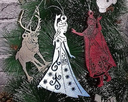 Laser Cut Wooden Frozen Ornaments