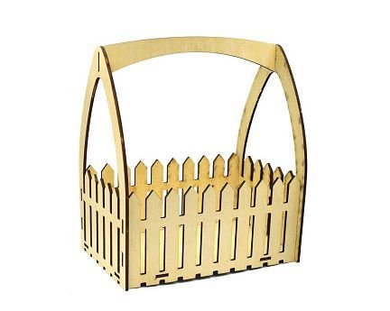 Laser Cut Picket Fence Easter Flower Basket