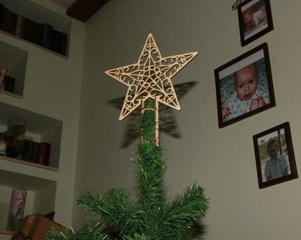 Laser Cut Wooden Christmas Tree Topper