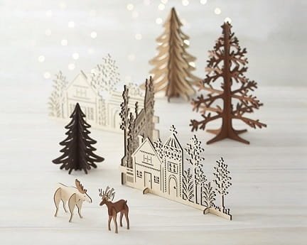 Laser Cut Wooden Christmas New Year Decorations