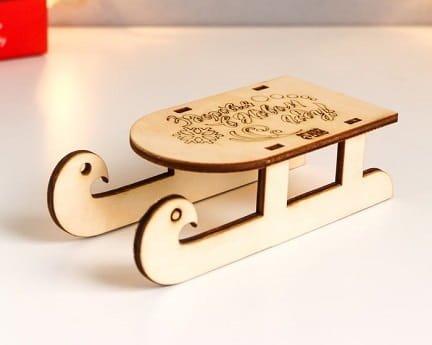 Laser Cut Decorative Christmas Sled