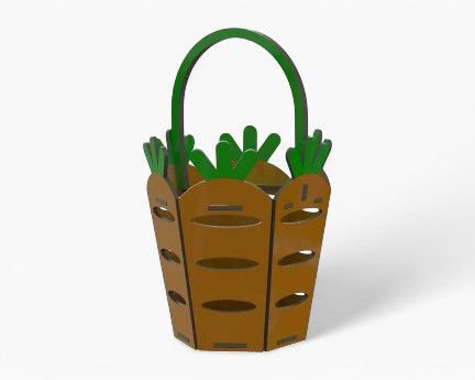 Laser Cut Plywood Carrot Easter Basket