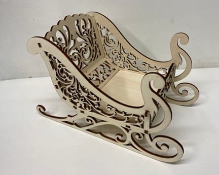 Laser Cut Decorative Santa Sleigh Candy Dish