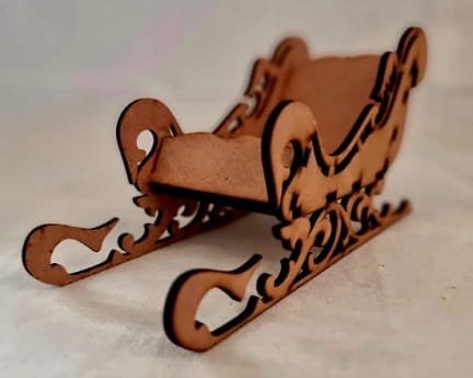 Laser Cut Decorative Wooden Santa Sleigh