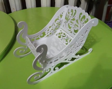 Laser Cut Santa Sleigh Candy Dish