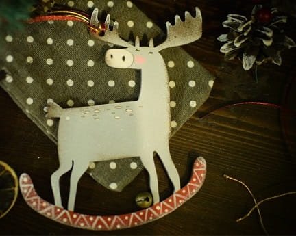 Laser Cut Rocking Moose Christmas Ornament