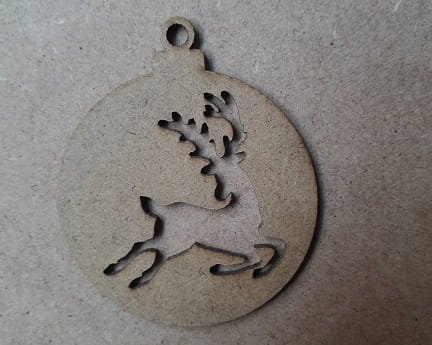 Laser Cut Reindeer Christmas Tree Bauble