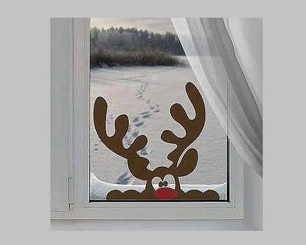 Laser Cut Christmas Deer Window Decor