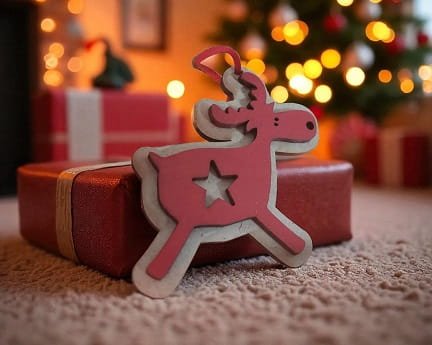 Laser Cut Two Layer Christmas Deer Ornament