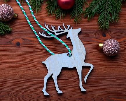 Laser Cut Reindeer Ornament Christmas Tree Hanging Decor