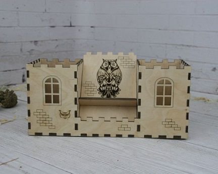 Laser Cut Fortress Pencil Holder With Phone Stand