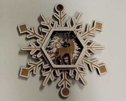 Laser Cut Layered Snowflake Christmas Ornament