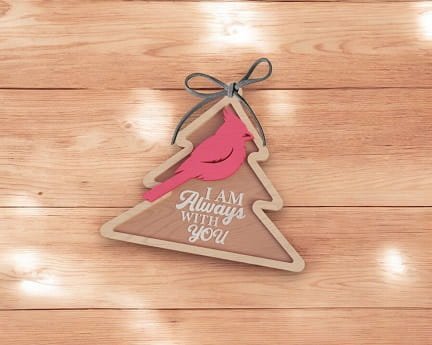 Laser Cut Cardinal Christmas Ornament