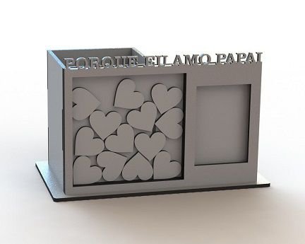 Laser Cut Pen Holder With Photo Frame