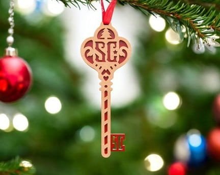 Laser Cut Santa Magic Key Ornament
