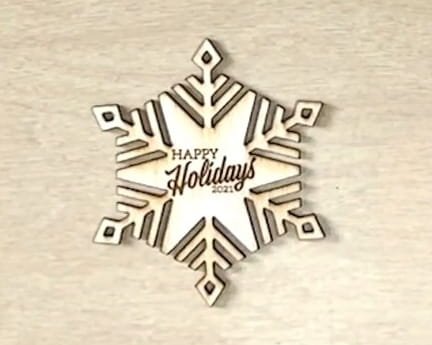 Laser Cut Happy Holidays Snowflake Ornament