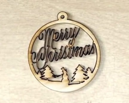 Laser Cut Merry Christmas Snowman Scene Ornament