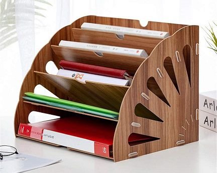 Laser Cut Wooden Desktop File Folder Organizer