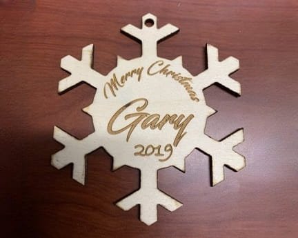 Laser Cut Custom Snowflake Name Ornament