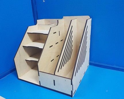 Laser Cut File Rack Storage Desktop Organizer