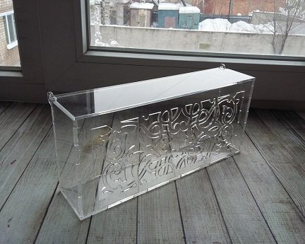 Laser Cut Acrylic Container Box With Decorative Motifs