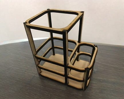 Laser Cut Pen Holder Desk Organizer