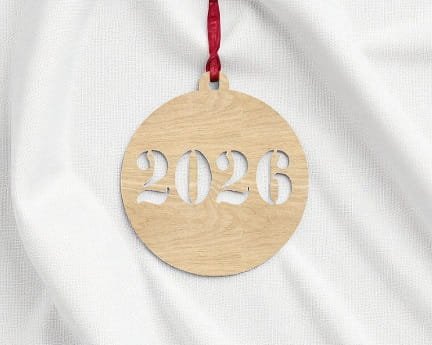 Laser Cut 2026 New Year Ornament