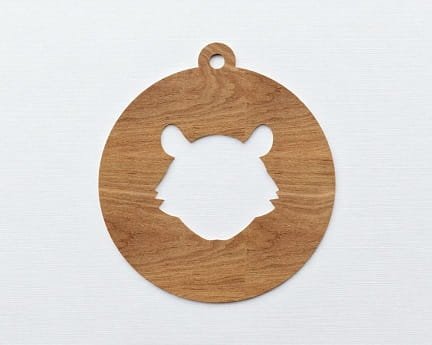 Laser Cut Animal Head Cutout Christmas Bauble