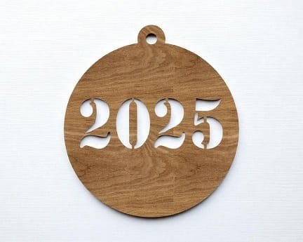 Laser Cut Christmas Tree Year 2025 Ornament