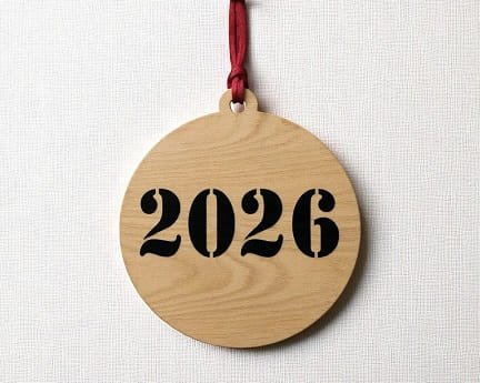 Laser Cut Double Layer 2026 New Year Ornament