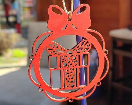 Laser Cut Present Christmas Tree Bauble