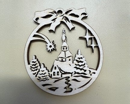 Laser Cut Winter Scene Christmas Tree Ornament