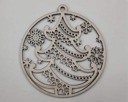 Laser Cut Intricate Christmas Tree Bauble