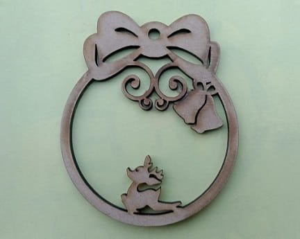 Laser Cut Christmas Reindeer and Bell Bauble