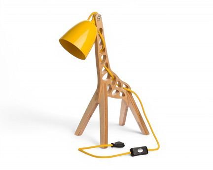 Laser Cut Wooden Giraffe Table Lamp