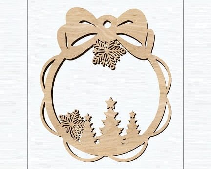 Laser Cut Pine Tree Ornament Bauble