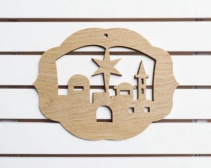 Laser Cut Nativity Scene in Bethlehem Ornament