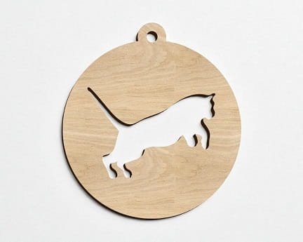 Laser Cut Leaping Cat Christmas Ornament