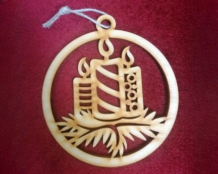 Laser Cut Christmas Tree Candle Bauble
