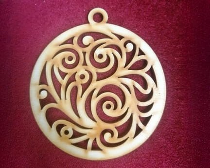 Laser Cut Intricate Filigree Swirl Pattern Christmas Bauble