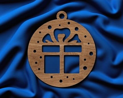 Laser Cut Present Shaped Christmas Bauble