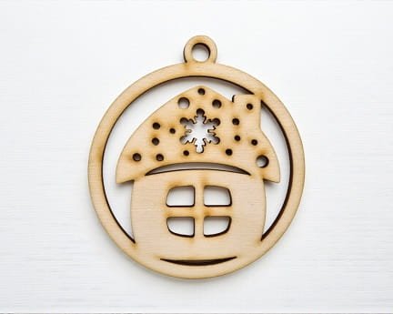 Laser Cut House Christmas Tree Bauble