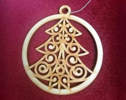 Laser Cut Intricate Christmas Tree Festive Bauble