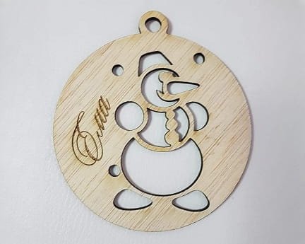 Laser Cut Snowman Christmas Bauble Ornament